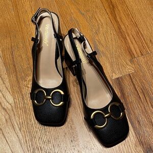 Black and Gold Women's Loafers